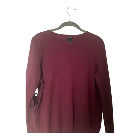 ANN TAYLOR FACTORY Burgundy Long Sleeve Sweater Sz MPetite - Picture 1 of 3